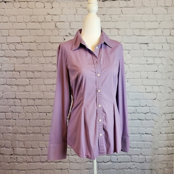 Tommy Hilfiger Button Down Top Lavender Sz. XS - Picture 2 of 6
